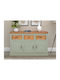 Sideboard Tolelio 101 aus Massivholz & Metall mit Schubladen Grün 145x38x87cm