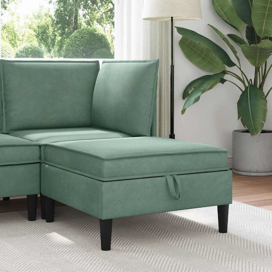 Fußhocker Mit Stauraum Gepolstert Mit Samt Meeresblau