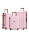 Miss Lulu Suitcases Hard Pink And Brown