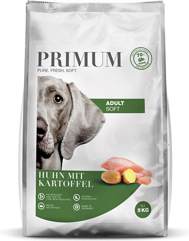 Primum Soft 5kg Grain-Free Dry Dog Food for Adult Dogs with Chicken, Potatoes, Meat and Apple