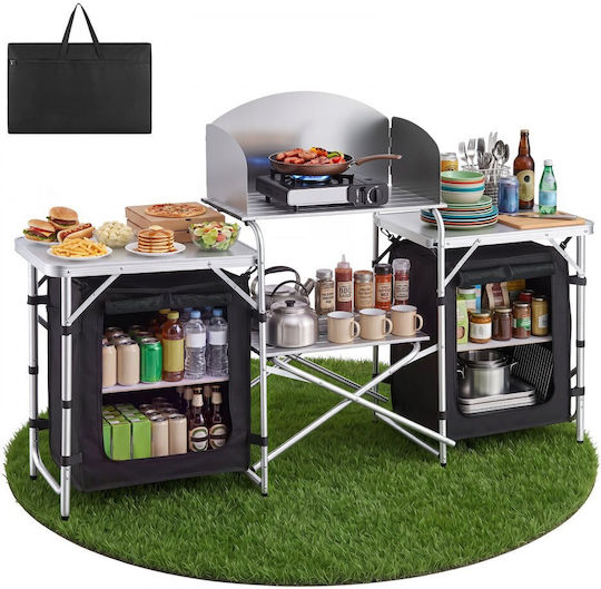 Vevor Τραπέζι Αλουμινίου για Camping Πτυσσόμενο 176x45x70cm Καφέ