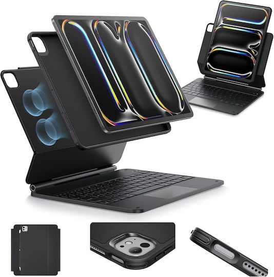 Flip Cover Περιστρεφόμενη με Πληκτρολόγιο Γκρι (Ipad Pro 13 M4 2024)