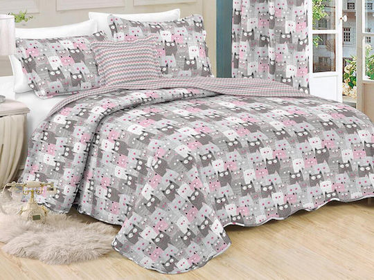 Подредба Детско Одеяло Единично с Калъфка за Възглавница Котенца 160x220 см