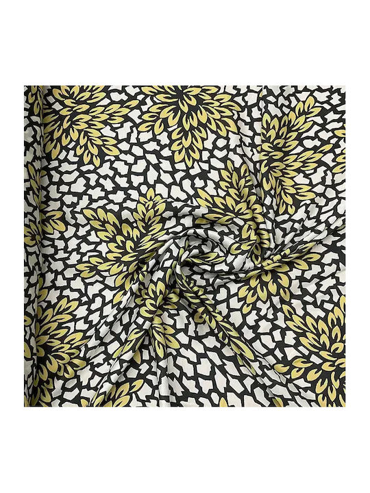 Decoration Fabric Satin By Meter Width 150cm Yellow Flowers