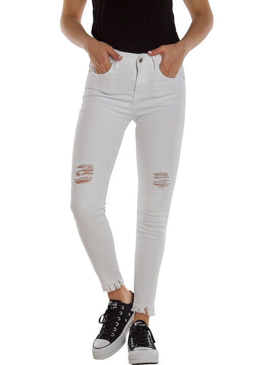 Damen Stoffhose Weiß