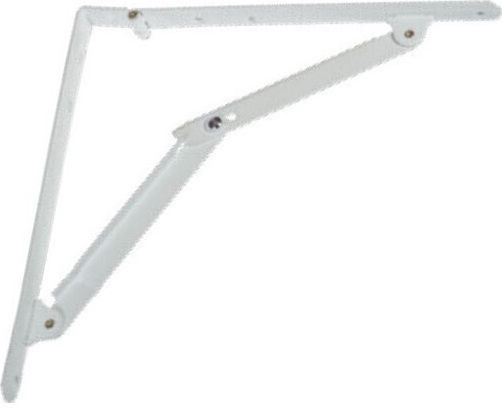 Amig No3 Foldable Corner Shelf Support from Metal in White Colour 300x300mm