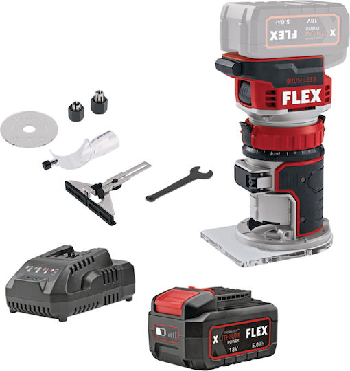 Flex CER 18.0-EC C Trim Router 18V 1x5Ah cu Setare Viteză