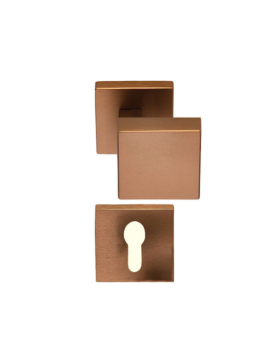Ilavio Middle Door Lever Rosette 3006 Pair Copper Aged