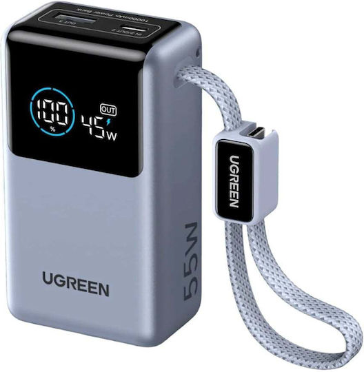Ugreen PB727 Power Bank 10000mAh 55W with USB-A Port and USB-C Port Power Delivery / Quick Charge Grey