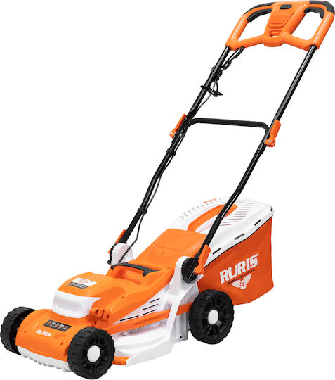 Ruris Rxe1400 Confort Mașină De Tuns Iarba Electrică 1400 W Lățime De Tăiere 34 Cm 6 Înălțimi 20-70 Mm Sac 35 L