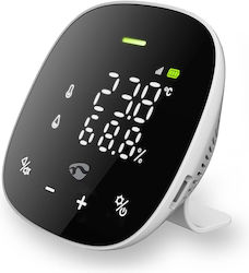 Nedis Wi-fi Air Quality Carbon Dioxide Sensor Led Display White Black Nedis Wi-fi Air Quality Carbon Dioxide Sensor Led Display White Black