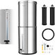 Vevor Water Filtration System Gravity Feed Countertop Water Filtration System Stainless Steel 12.3L 304 Reduces Lead Up To 99% Chlorine 2 Carbon Filters Water Level Faucet Camping At Home