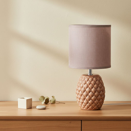 Lampa Πορτατίφ με Πορτοκαλί Καπέλο και Βάση