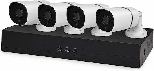 Jortan Σύστημα Παρακολούθησης 4 Καμερών IP 5MP με Καταγραφικό NVR
