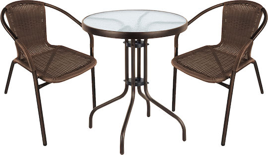 Garten- und Outdoor-Möbelsets Speisesaal Earth 2 Stück Braun