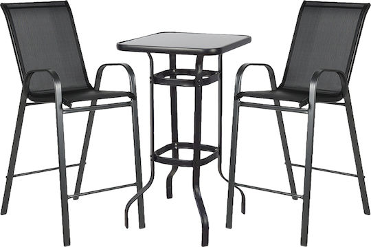 Garten- und Outdoor-Möbelset Lyra 2 Stück Schwarz