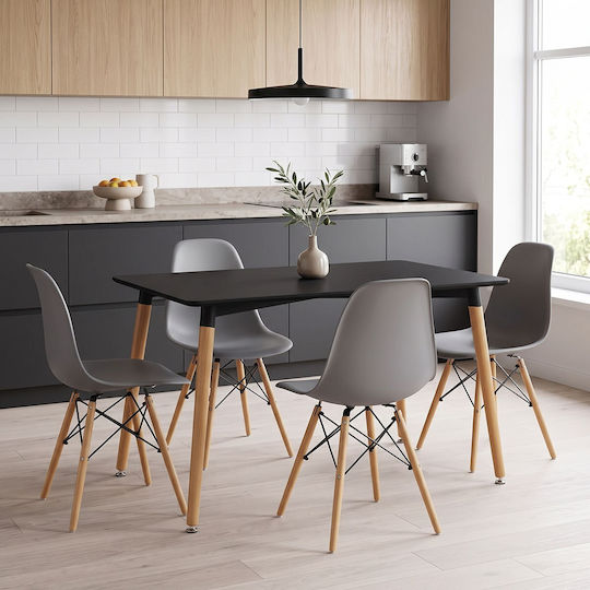 Julita Esszimmermöbel-Set mit 4 Stücken 120x80cm