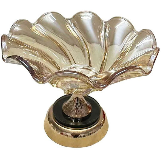 Dekorative Schale Glas Gold 18x18cm 2 Stück