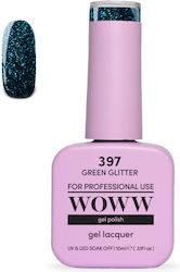 Woww Cosmetics Gel Nagellack 397 Grüner Glitzer mit Glitzer 10ml Woww Cosmetics Gel Nagellack 397 Grüner Glitzer mit Glitzer 10ml
