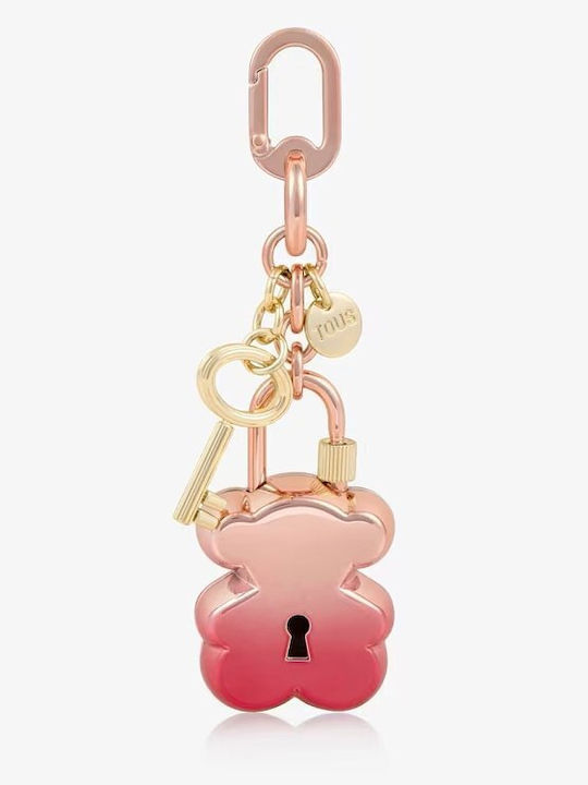 Metal Bear Lock Keychain Pink-multi Pink Red