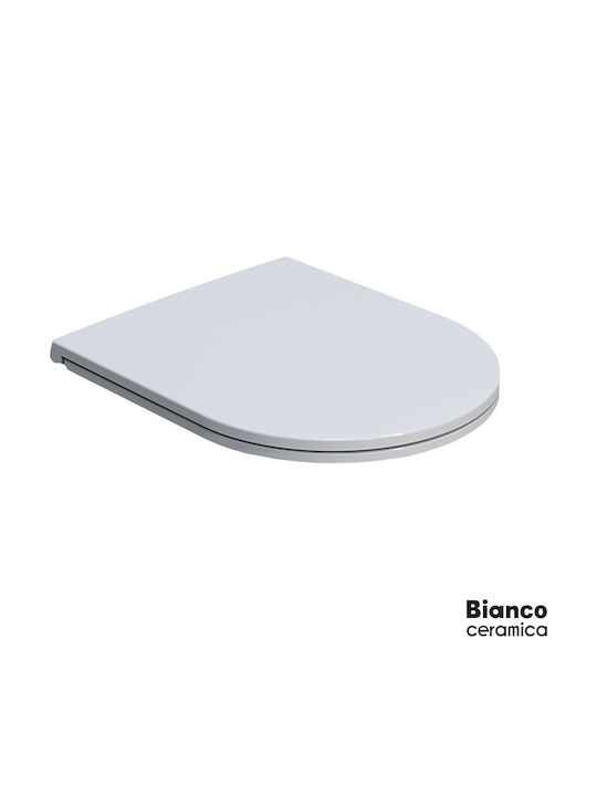 Bianco Ceramica Slim Capac WC Închidere Lentă Plastic Alb