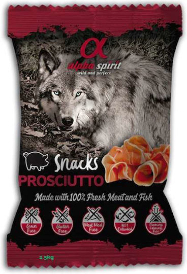 Alpha Spirit Dog Treat Without Grains & Gluten Free With Prosciutto Pork Chicken Fish Meat And Liver 50gr