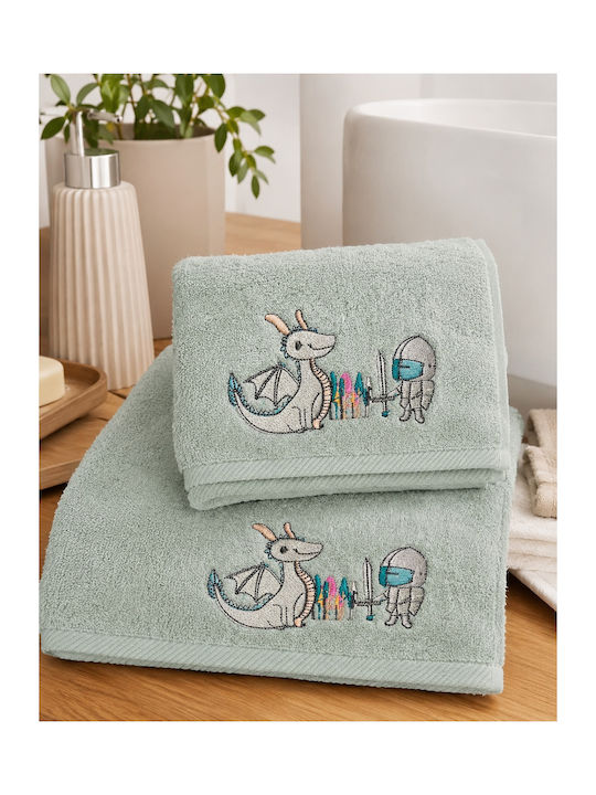 Set Of Baby Towels 2pcs Knight Green Weight 480gsm Set Of Baby Towels 2pcs Knight Green Weight 480gsm
