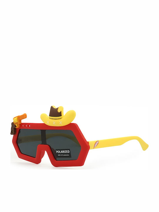 Kiddos Unbreakable Round Kids Sunglasses with Polarized Lens Red