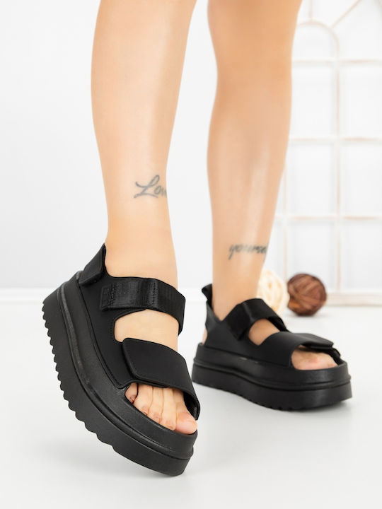 Kalapod Sandale Casual Damă Flatforme Negre
