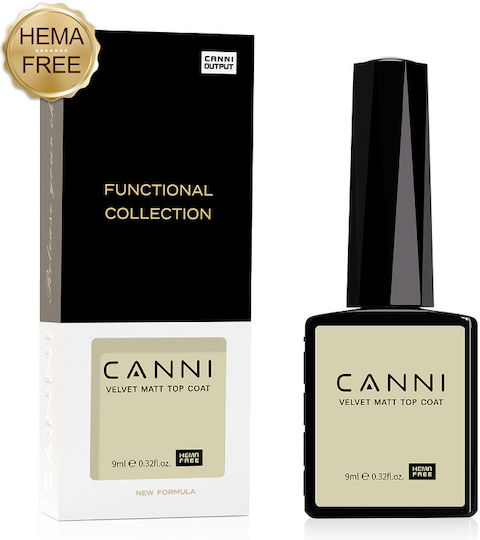 Canni Top Coat Primer Base Coat für UV/LED Semi-permanente Nagellacke Matt 9ml Velvet Matt