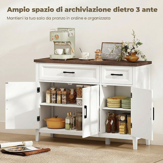 Floor Cabinet White 110x35x80.5cm