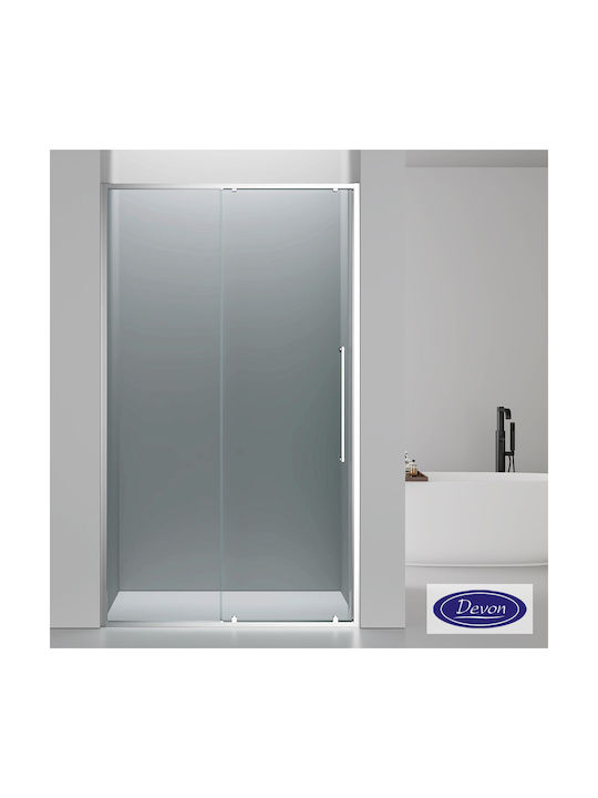 Devon Elli Shower Cabin with Sliding Door 107-110x200cm Clear Glass Chrome