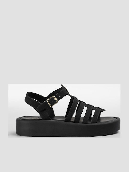 Γυναικεία Σανδάλια Gladiator Flatforms Μαύρα