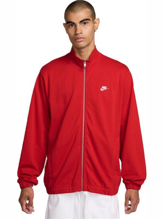 Nike Club Club Ανδρική Ζακέτα Track Jacket Κόκκινη