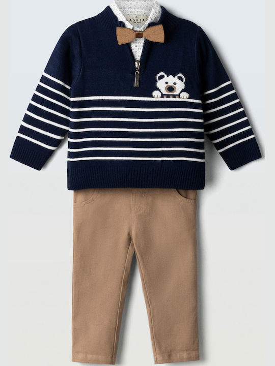 Kids Set with Pants Winter 3 Pieces Blue
