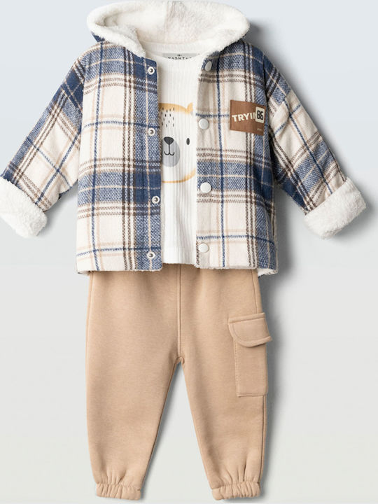 Hashtag Kinderbekleidungssets mit Blauen-Beigen Hosen 3 Stück Hashtag Kinderbekleidungssets mit Blauen-Beigen Hosen 3 Stück