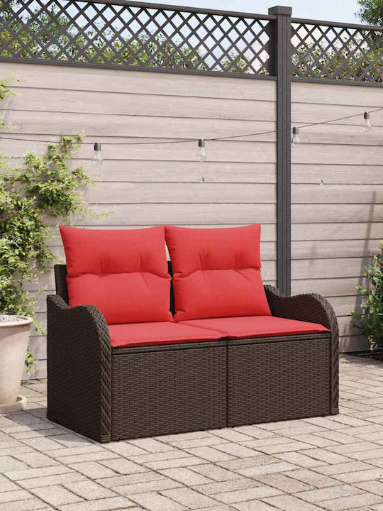 Two-Seater Outdoor Rattan Sofa With Cushions