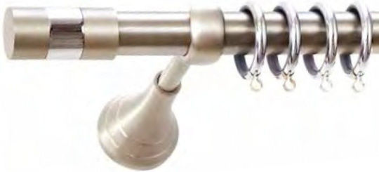 Best Metallisches Vorhangstange B027 Einzeln Φ20mm 200cm Silber INM180862