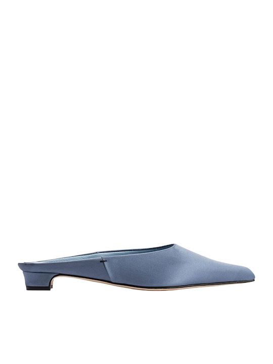 Poeve Satin Damen Pantoletten Blaue