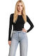 Damen Langärmeliges Schwarzes Pullover