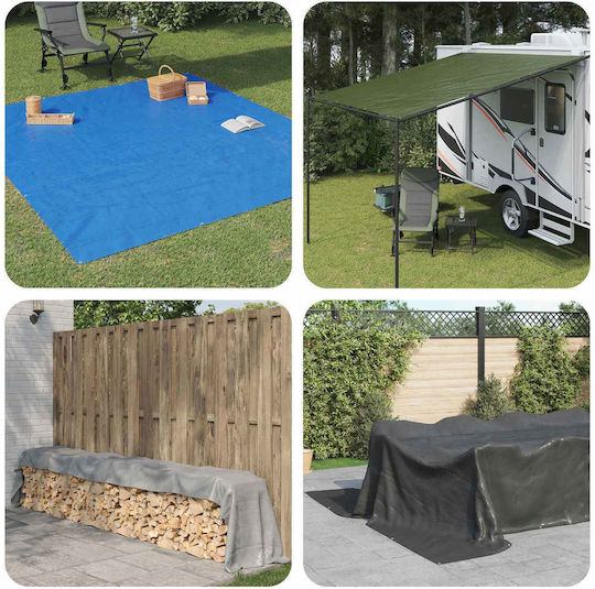 vidaXL Waterproof Tarpaulin 180g/m² 4x4m Light Type Green