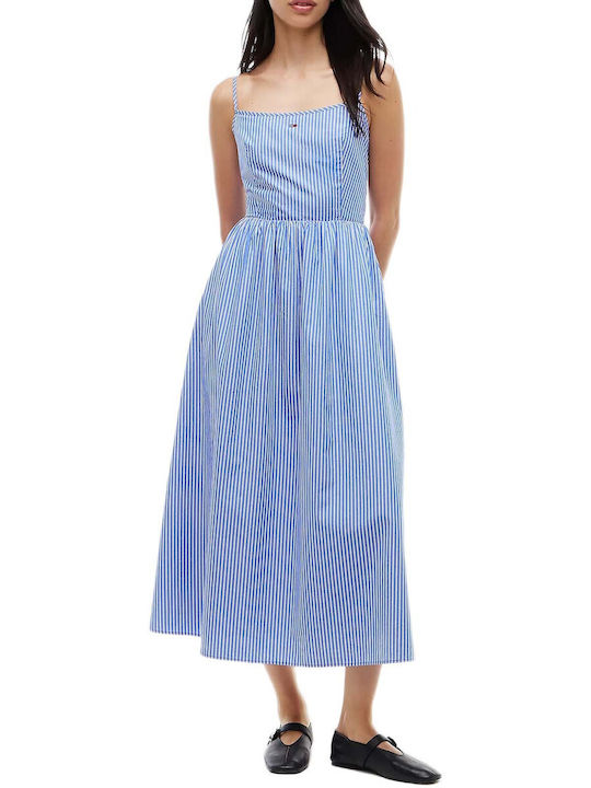 Tommy Hilfiger Rochie Maxi de Vară Jupon Albastru Deschis Tommy Hilfiger Rochie Maxi de Vară Jupon Albastru Deschis