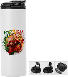 Thermos Bottle Double Cap 600ml White World Cup 2026 Cristiano Ronaldo