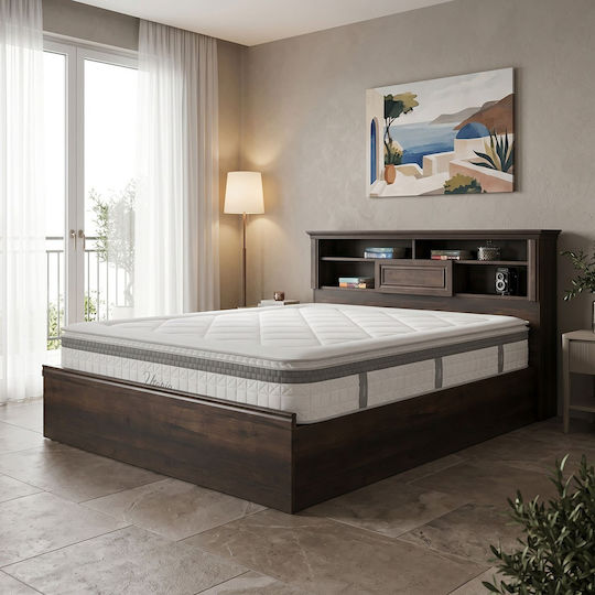 Mozart Κρεβάτι Υπέρδιπλο με Στρώμα 160x200cm Καρυδί