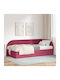 Ein Einzelbett Mit Samt Rote Samt Mit Lattenrost & Matratze 100x200cm