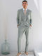 Men's Suit with Vest Slim Fit Mint