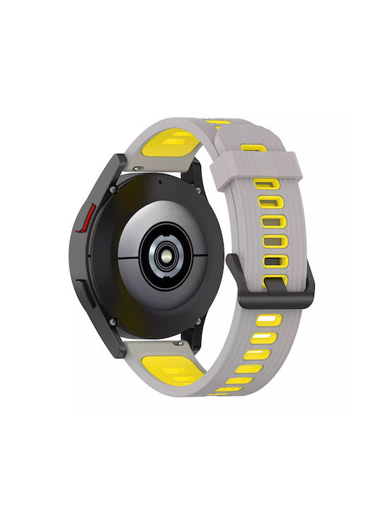 Silicone Strap Vertical Lines OnePlus Watch 2R 47mm/OnePlus Watch 2 47mm Grey Yellow