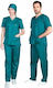 Alezi Unisex Medical Pants and Blouse Set Green Cotton and Polyester