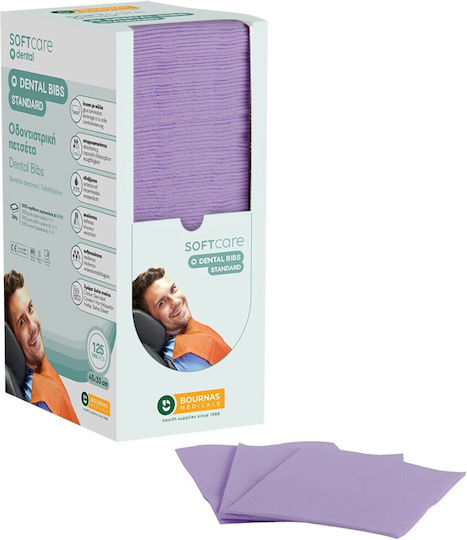 Softcare Dental Towel Purple 1ply + 1ply Plastic 4 X 125pcs 108.082.pu