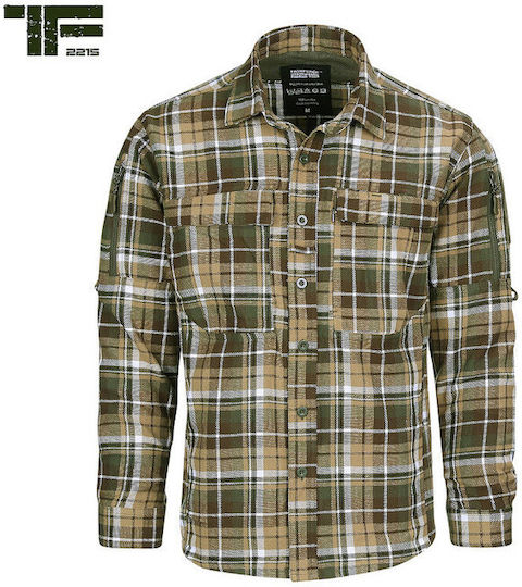 Cămașă Tf-2215 Contractor Flanelată Din Bumbac Maro Verde